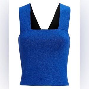 A.L.C. Lia Tank Top - Blue Metallic Sparkle, Size XS